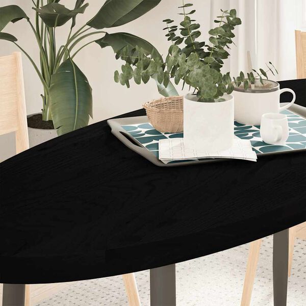 vidaXL Mizna plo&scaron;ča temno rjava 140x60x4 cm trdna hrastovina ovalna