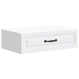 vidaXL Stenska stranska miza Bela 59 x 34,5 x 17 cm Inženirski les