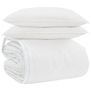 vidaXL Komplet odej z blazino 3 pcs Bela Perje