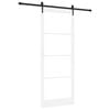 vidaXL Drsna vrata Bela in črna 93 x 232 cm Trden borov les in steklo