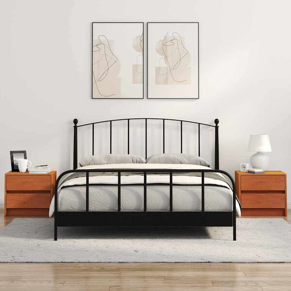 vidaXL Posteljne mize 2 pcs Voskast rjav 40 x 30,5 x 35,5 cm Borovina