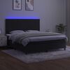 vidaXL Box spring postelja z vzmetnico LED črna 180x200 cm žamet