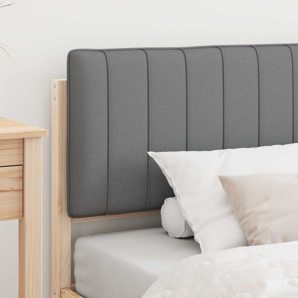 vidaXL Posteljni okvir z oblazinjenim vzglavjem Svetlo siva