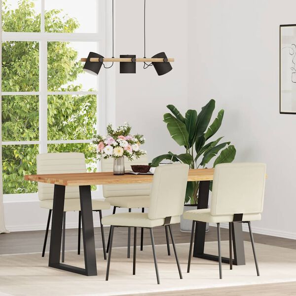 vidaXL Jedilni stoli 4 kosi krem umetno usnje