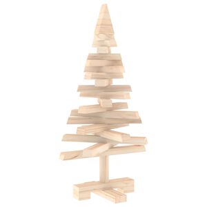 vidaXL Leseno božično drevo KOTKA 60 cm Trdna borovina Naravna