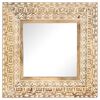 vidaXL Ročno izrezljano ogledalo 50x50x2,6 cm trden mangov les