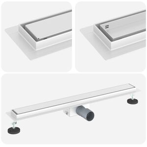 vidaXL 2 v 1 Odvod za prho srebrna 70 cm Nerjaveče jeklo 304