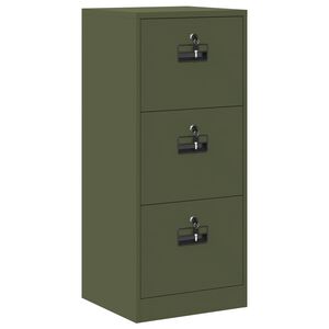 vidaXL Kabinet za datoteke Oljčno zelena 45,5 x 42 x 106,5 cm