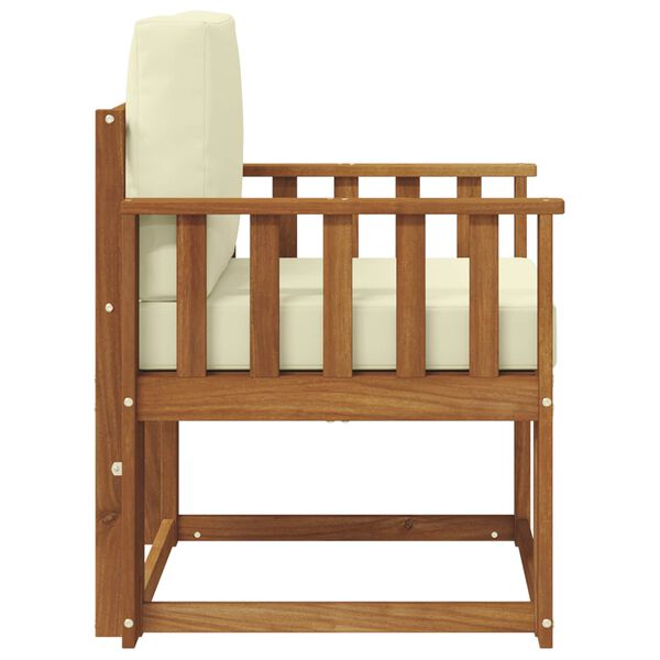 vidaXL Zunanji kavč Masivno akacijevo les in poliester Naravna