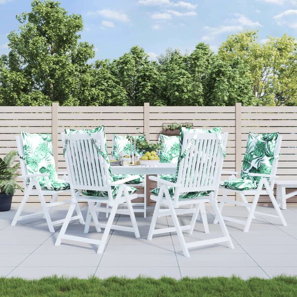 vidaXL Blazine za stole 6 kosov vzorec listov oxford tkanina