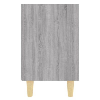 vidaXL Nočna omarica z lesenimi nogami 2 kosa siva sonoma 40x30x50 cm
