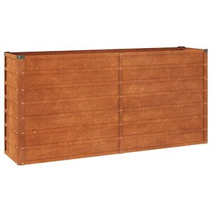 vidaXL Vrtna visoka greda rusty 160x40x77 cm corten jeklo