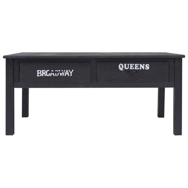 vidaXL Klubska mizica črna 100x50x45 cm les