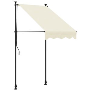 vidaXL Zložljiva tenda krem 100x150 cm tkanina in jeklo