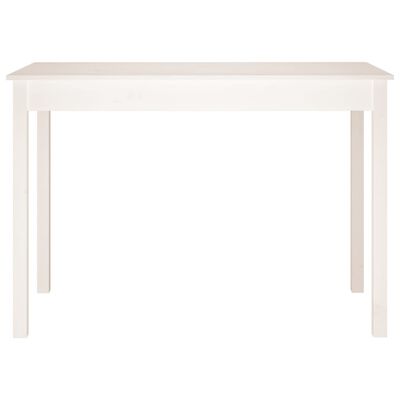 vidaXL Jedilna miza bela 110x55x75 cm trdna borovina