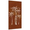 vidaXL Vrtna stenska dekoracija 105x55 cm corten jeklo palme