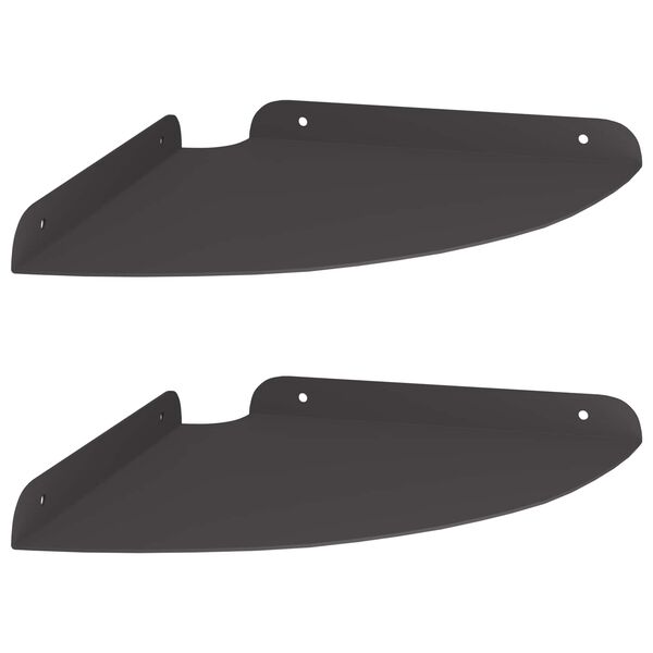 vidaXL Stenska polica s polico 2 pcs Črna 24 x 24 x 2 cm