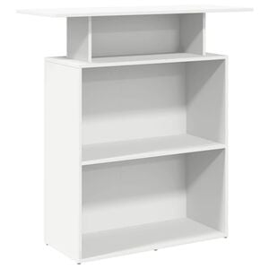 vidaXL Recepcijska miza bela 100x40x104 cm inženirski les