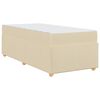 vidaXL Konstrukcija postelje z vzmetnico krema 80 x 200 cm blago