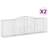 vidaXL Obokane gabion ko&scaron;are 2 kosa 400x50x120/140 cm pocinkano železo