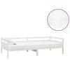 vidaXL Dnevna postelja z vzmetnico 90x200 cm bela trdna borovina
