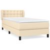 vidaXL Box spring postelja z vzmetnico krem 80x200 cm blago