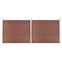 vidaXL Komplet ograjnih panelov WPC 353x146 cm rjav