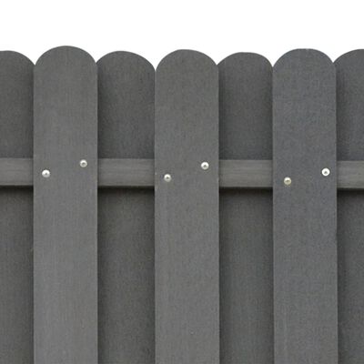 vidaXL Ograjni panel z 2 stebričkoma WPC 180x180 cm siv