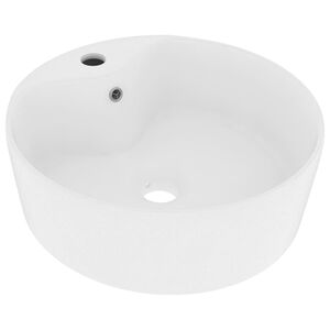 vidaXL Razko&scaron;en umivalnik mat bel 36x13 cm keramičen