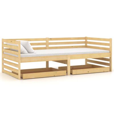 vidaXL Dnevna postelja s predali 90x200 cm trdna borovina