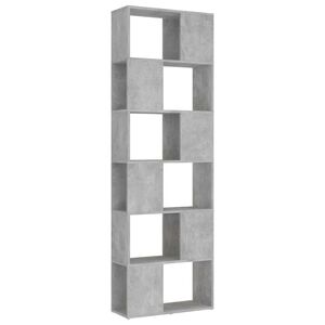 vidaXL Knjižna omara za razdelitev prostora betonsko siva 60x24x186 cm