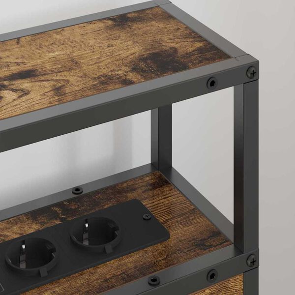 vidaXL Skladi&scaron;čni naslon s polico Dimljeni hrast 75 cm Konstruiran les