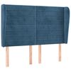 vidaXL Vzglavje z u&scaron;esi temno modra 147x23x118/128 cm žamet