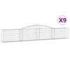 vidaXL Obokana gabionska ko&scaron;ara 9 kosov 400x30x60/80cm cinkano železo