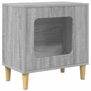vidaXL Mačja hi&scaron;a Siva Sonoma 51 x 30 x 52 cm Inženirski les