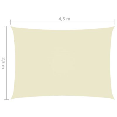vidaXL Senčno jadro oksford blago pravokotno 2,5x4,5 m krem