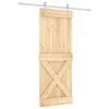 vidaXL Drsna vrata Naravna in bela 80 x 210 cm Masiven borov les