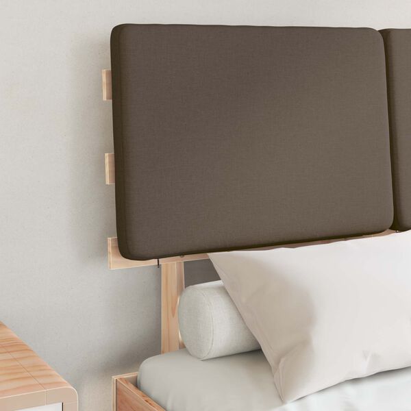 vidaXL Posteljni okvir z oblazinjenim vzglavjem Taupe 120 x 200 cm