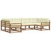 vidaXL Zunanja garnitura za sedenje z blazino 6 pcs Naravna in smetana