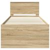 vidaXL Dnevna postelja s predalom Sonoma hrast in črna 90 x 200 cm