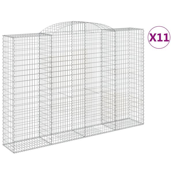 vidaXL Obokane gabion ko&scaron;are 11 kosa 300x50x200/220cm pocinkano železo