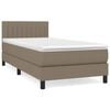 vidaXL Box spring postelja z vzmetnico taupe 100x200 cm blago