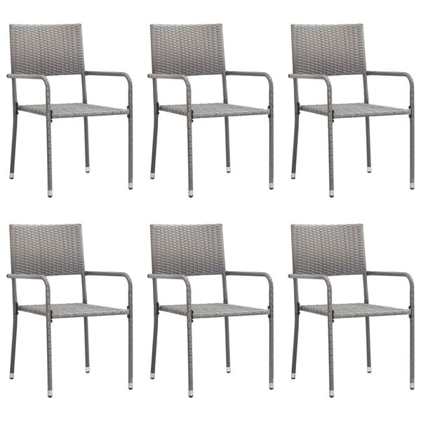 vidaXL Vrtna jedilna garnitura 7-delna siva