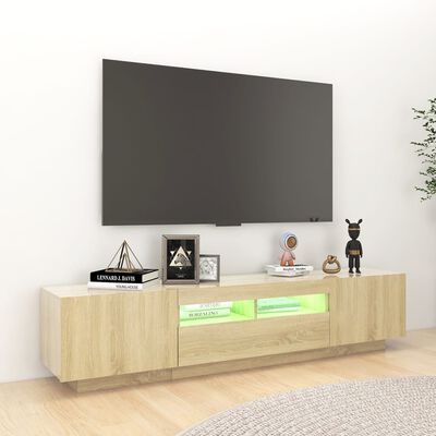vidaXL TV omarica z LED lučkami sonoma hrast 180x35x40 cm