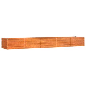 vidaXL Vrtna visoka greda rusty 400x80x45 cm corten jeklo