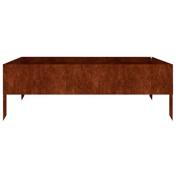 vidaXL Vrtna visoka greda 100x100x33,5 cm corten jeklo