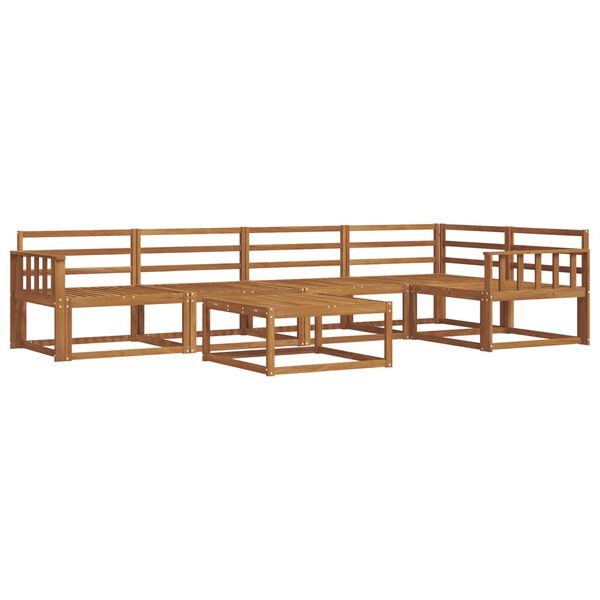 vidaXL Zunanja garnitura za sedenje 6 pcs Naravna Masiven les akacije