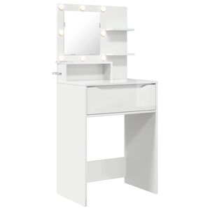 vidaXL Toaletne mize za spalnice Bela visok sijaj 60 x 39,5 x 135 cm