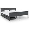 vidaXL Posteljni okvir z 2 predaloma temno siva borovina 200x200 cm