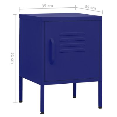 vidaXL Nočna omarica mornarsko modra 35x35x51 cm jeklo